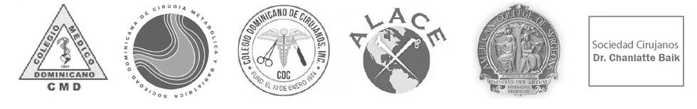 Colegio Médico Dominicano, Sociedad Dominicana de Cirugía Metabólica y Bariátrica, Colegio Dominicano de Cirujanos, ALACE, American College of Surgeons y Sociedad de Cirujanos Dr. Chanlatte Baik